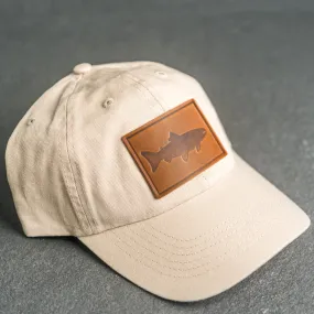 Leather Patch Unstructured Style Hat - Fish Stamp