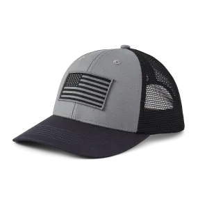 Life is Good Flag Trucker Clean Hat, Slate Gray