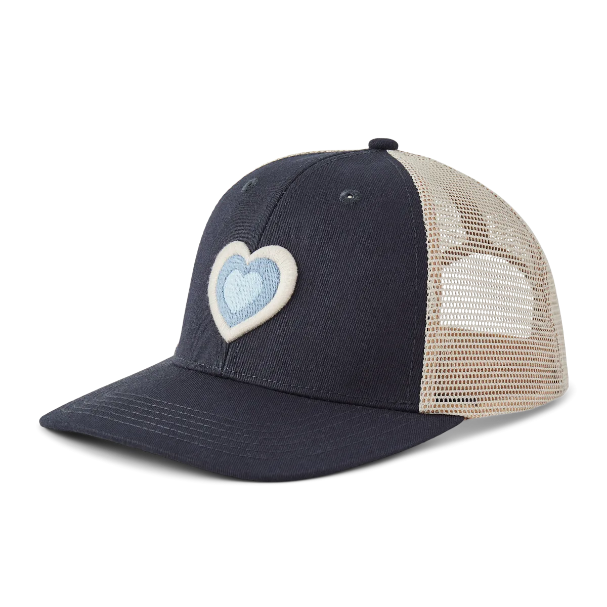 Life is Good Heart Trucker Clean Hat, Jet Black