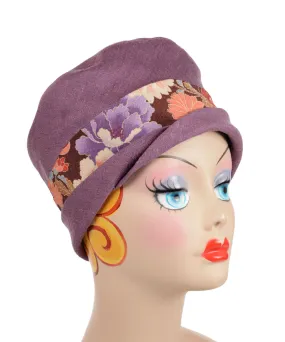 Lola Cloche Hat Style -  Linen in Plum (One Large Left!)