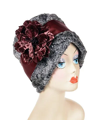 Lola Cloche Hat Style - Luxury Faux Fur in Nimbus - Only Medium Left!