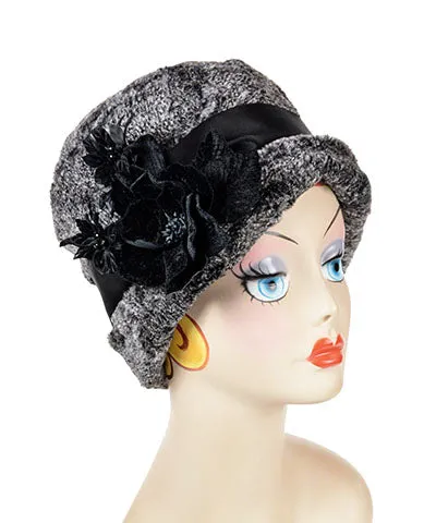 Lola Cloche Hat Style - Luxury Faux Fur in Nimbus - Only Medium Left!