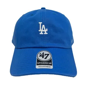 Los Angeles Dodgers Strapback '47 Brand Clean Up Adjustable Hat Blue Raz