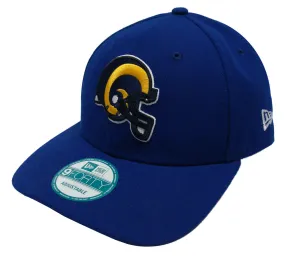 Los Angeles Rams Old School Logo New Era 9Forty Adjustable Royal Blue Velcro Cap Hat
