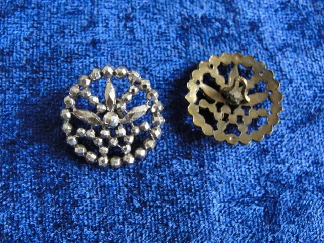 LOVELY Antique French Cut Steel Button,Victorian Fancy Button,Highly Detailed FILIGREE Design Button,Collectible Vintage Buttons