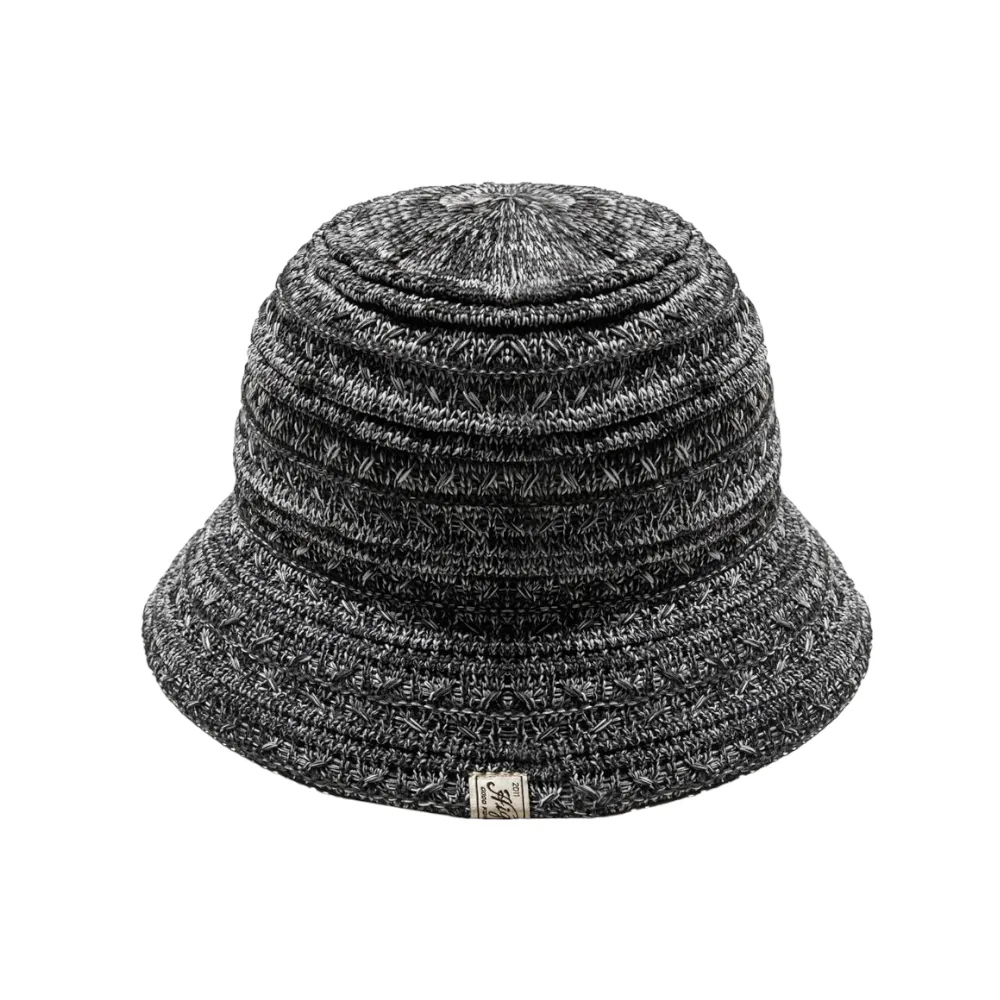 Melange color knitted bucket hat