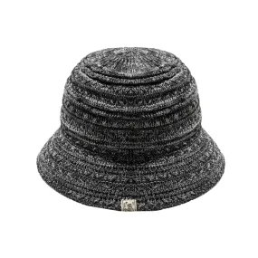Melange color knitted bucket hat