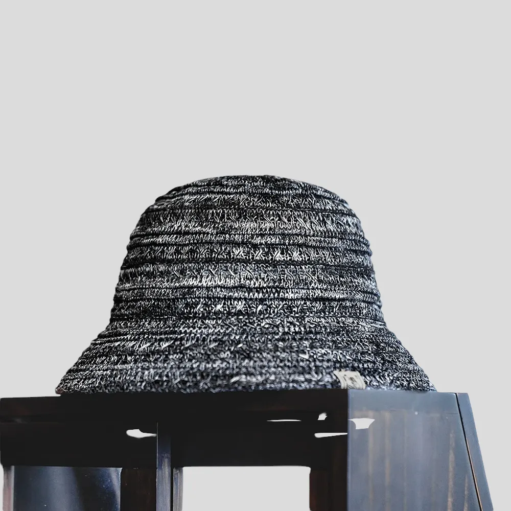 Melange color knitted bucket hat