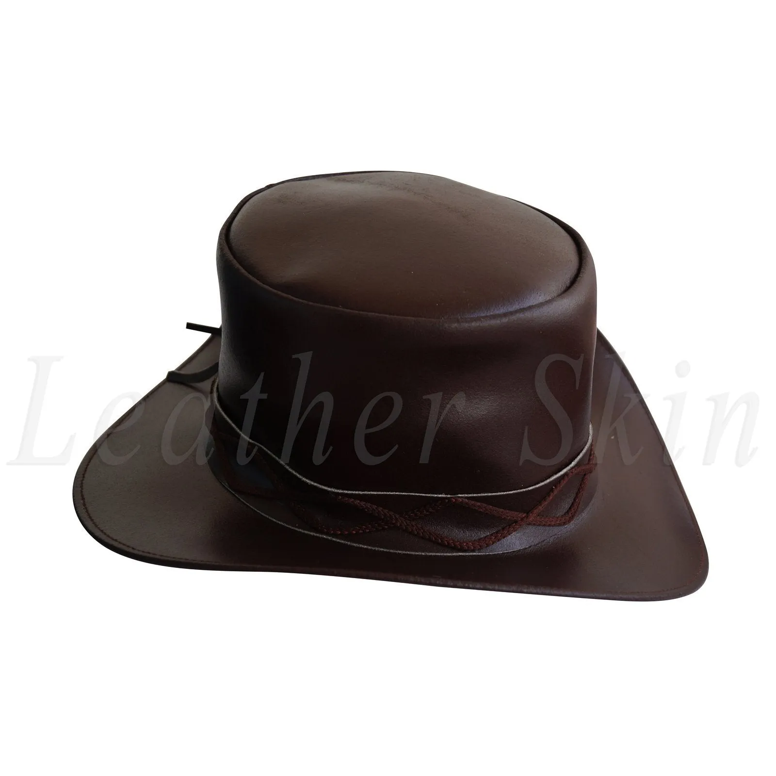 Men Black Steam Punk Leather Rock Hat
