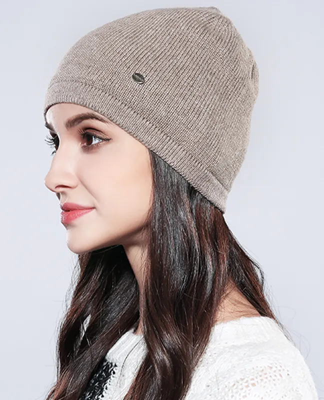Natural knitted Winter Bonnet