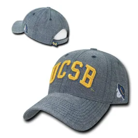 NCAA UCSB Uc Santa Barbara Gauchos Structured Denim Baseball Caps Hats Blue