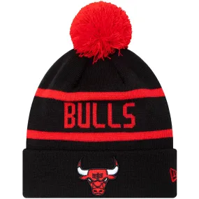 New Era Chicago Bulls Jake Cuff Knitted Bobble  Hat - Black