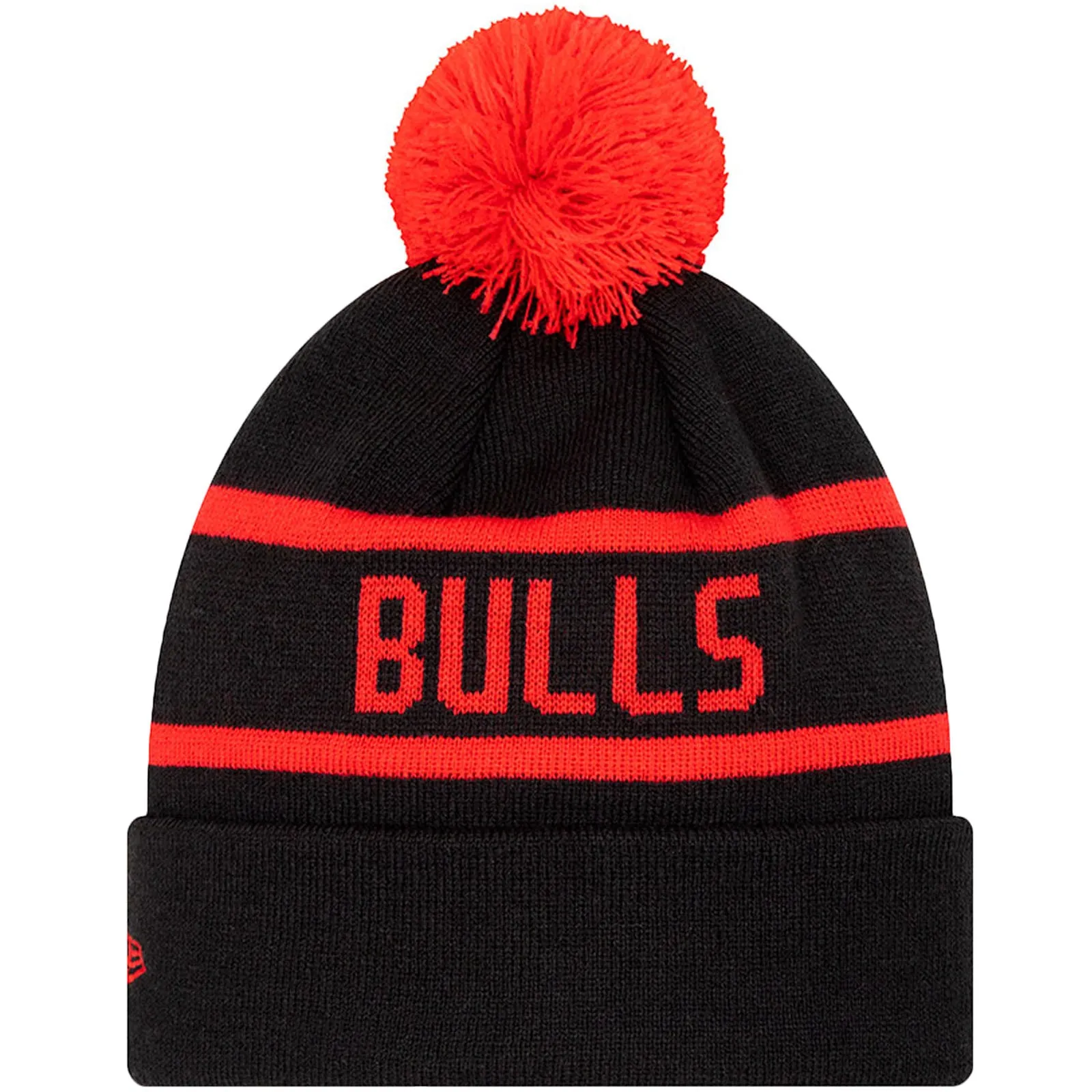 New Era Chicago Bulls Jake Cuff Knitted Bobble  Hat - Black