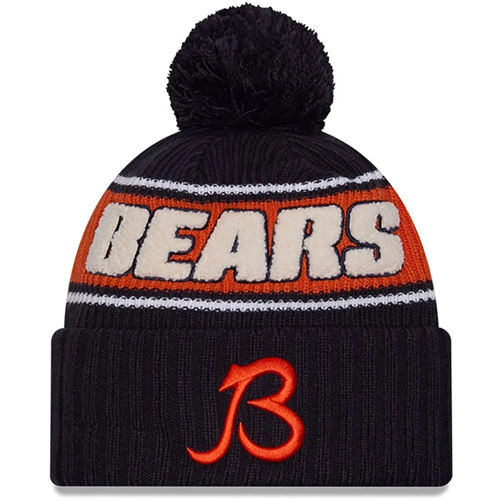 New Era Mens Knits Chicago Bears Bobble Hat - Navy