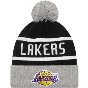 New Era Mens LA Lakers NBA Cuffed Sideline Bobble Hat - Black