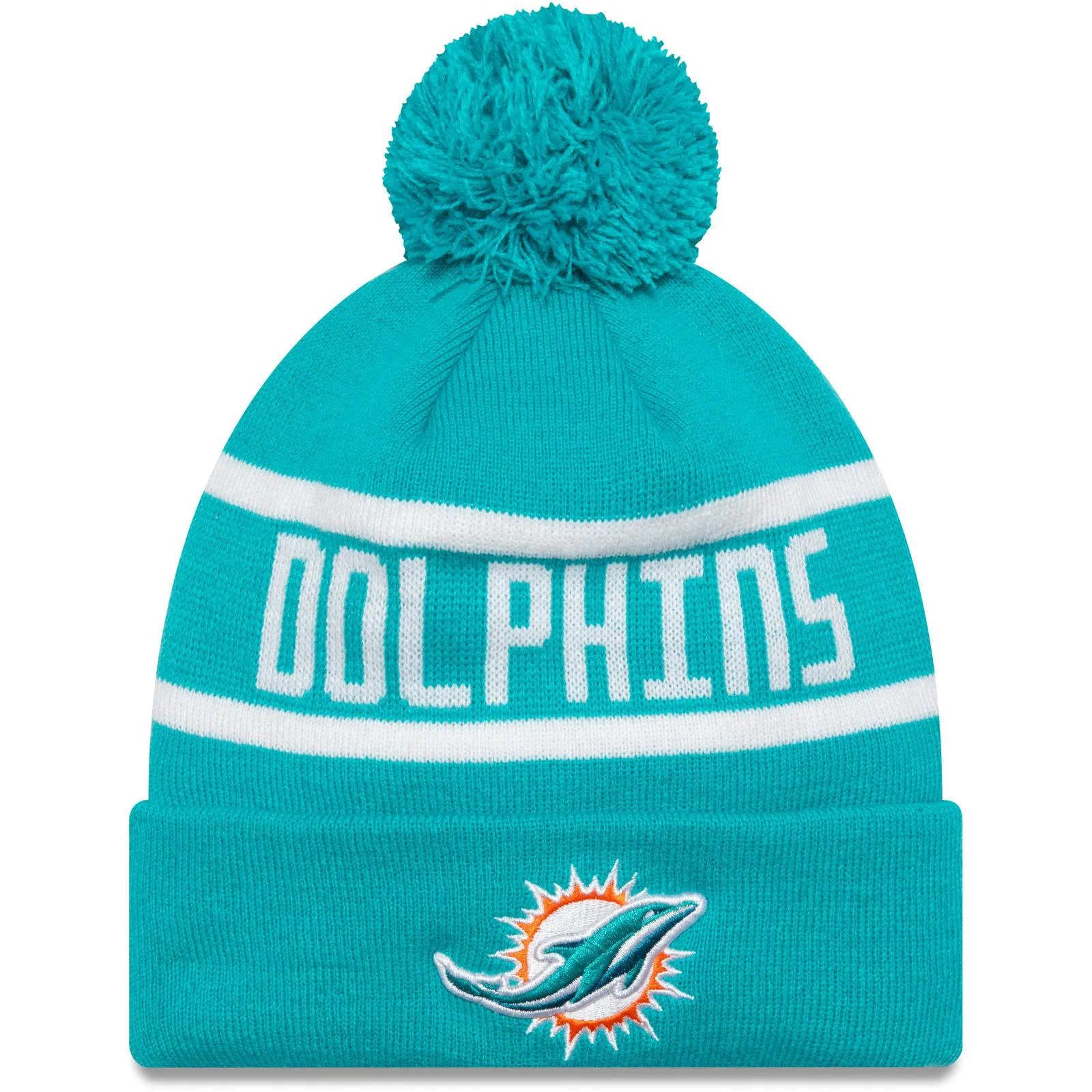 New Era Mens Miami Dolphins Bobble Hat - Turquoise