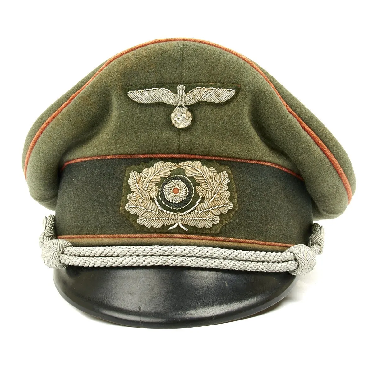Original German WWII Heer Feldgendarmerie or Recruiting Officer Peak Visor Cap by EREL (Double Marked)