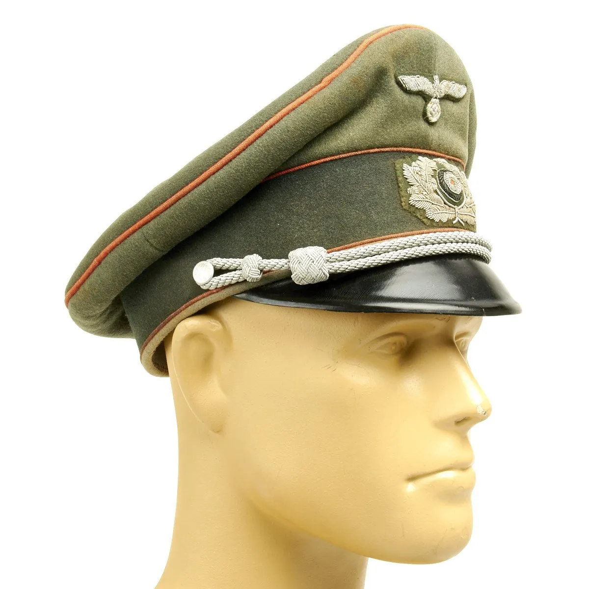 Original German WWII Heer Feldgendarmerie or Recruiting Officer Peak Visor Cap by EREL (Double Marked)