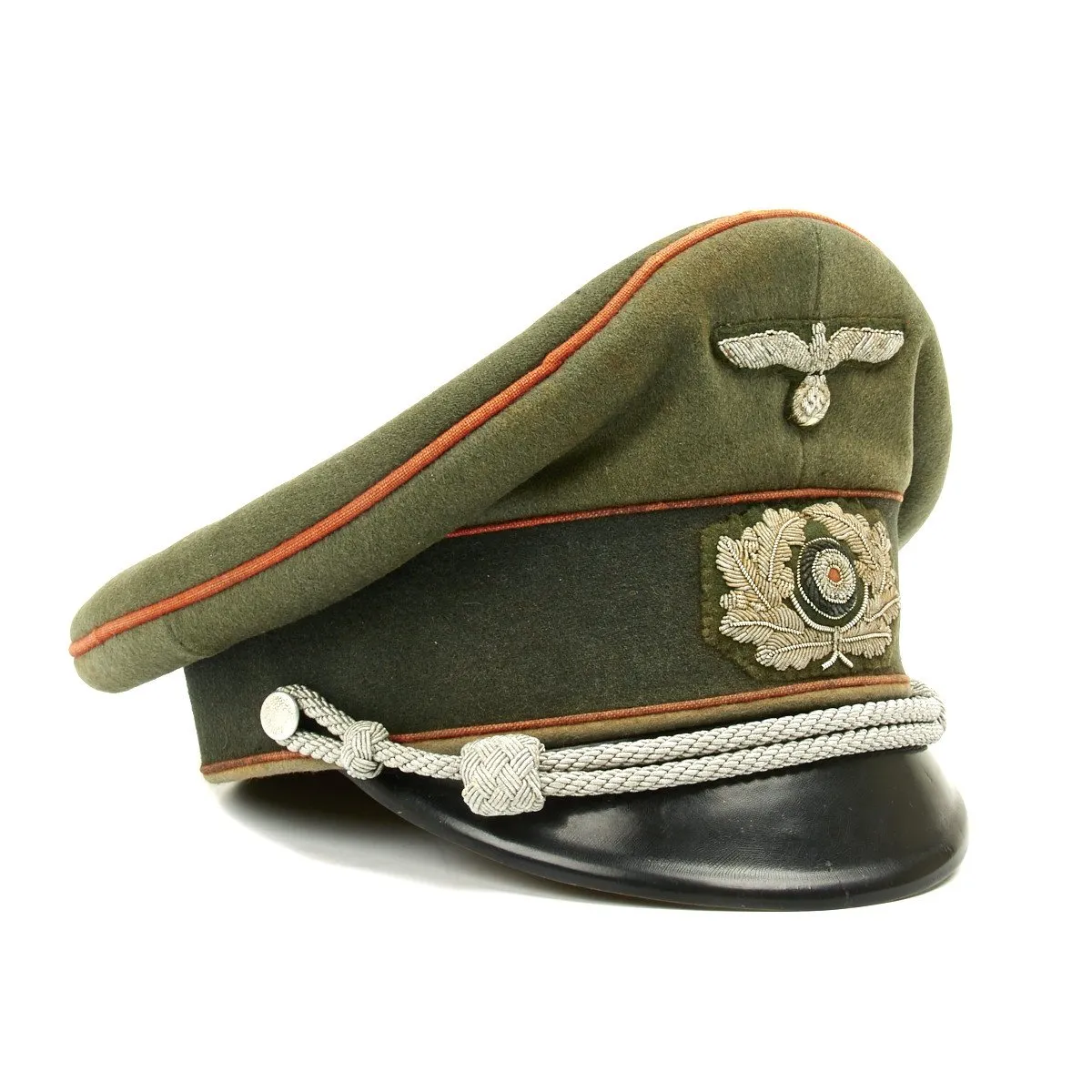 Original German WWII Heer Feldgendarmerie or Recruiting Officer Peak Visor Cap by EREL (Double Marked)