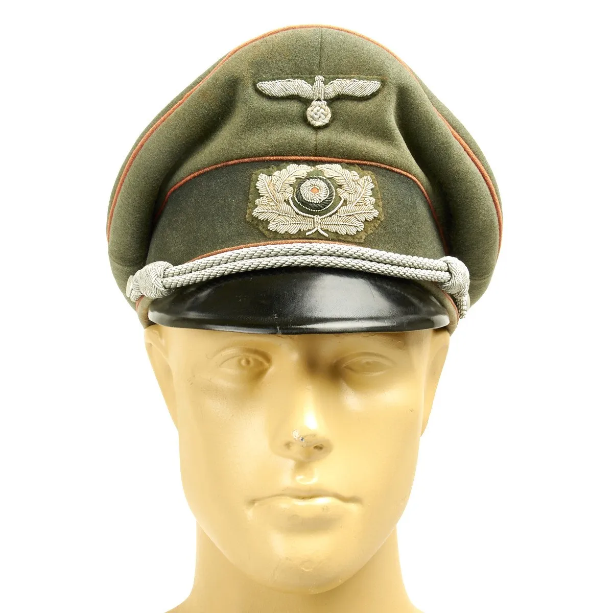 Original German WWII Heer Feldgendarmerie or Recruiting Officer Peak Visor Cap by EREL (Double Marked)