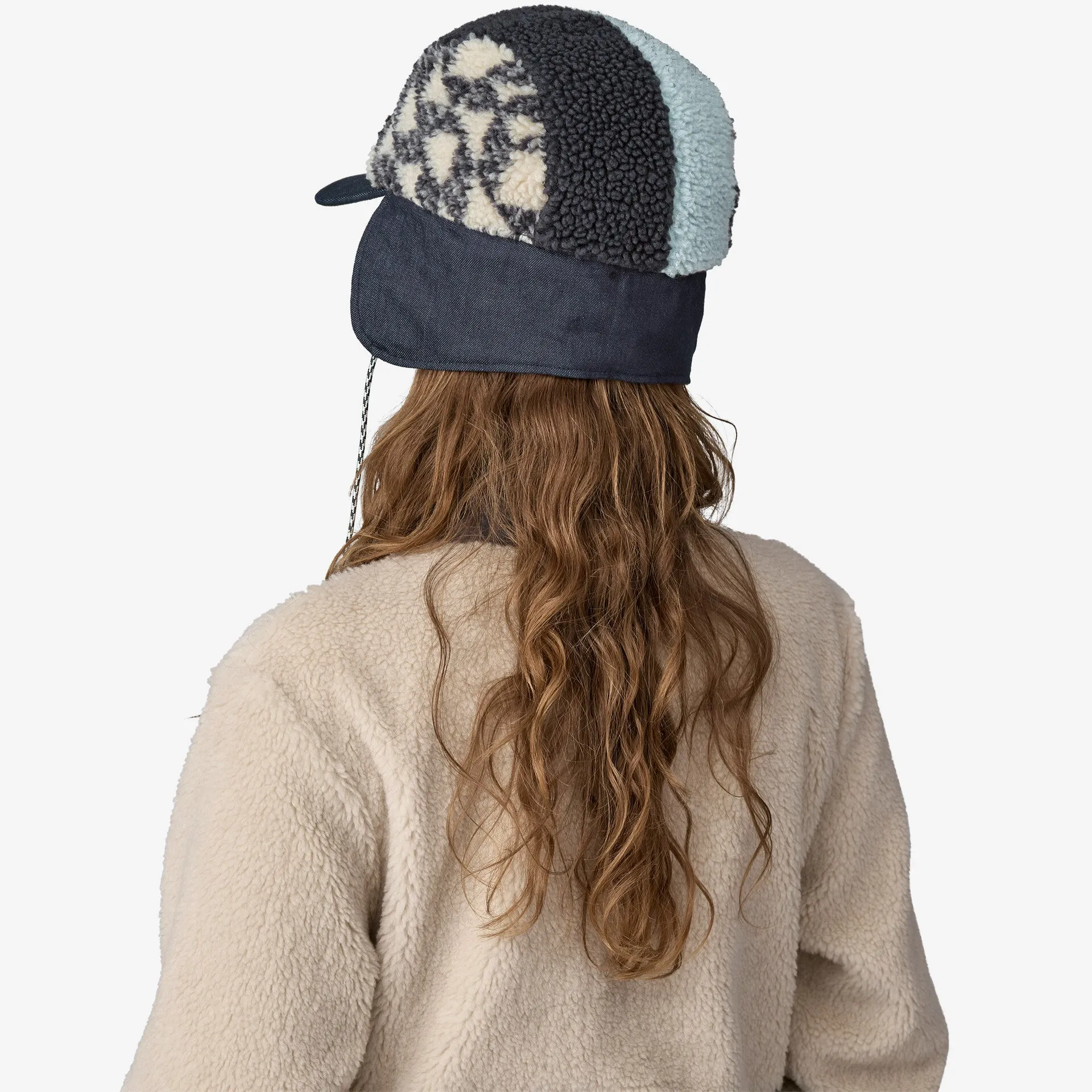 Patagonia Range Earflap Cap - Synched Flight Small: Natural
