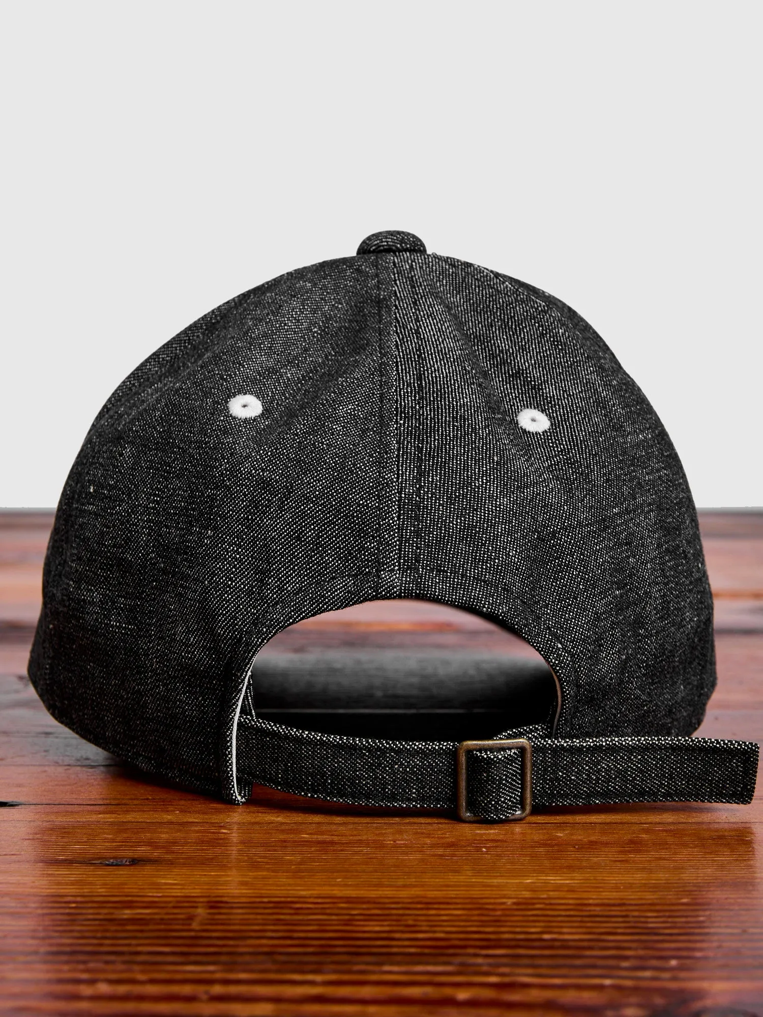 Patch Denim Baseball Cap in Black