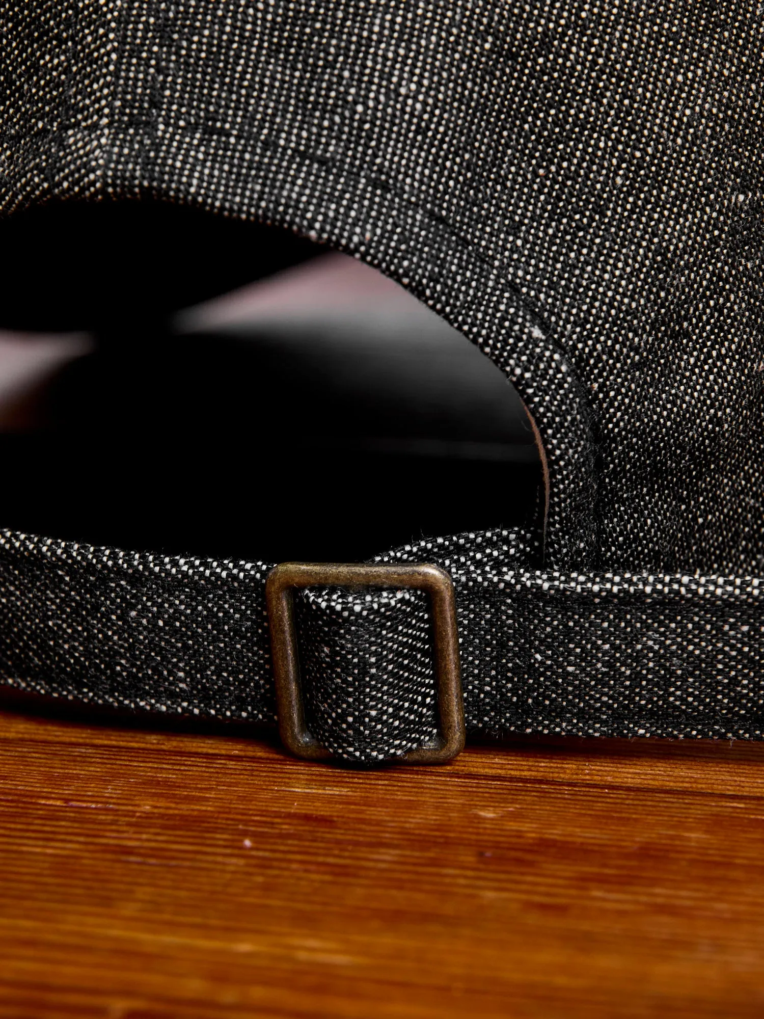 Patch Denim Baseball Cap in Black