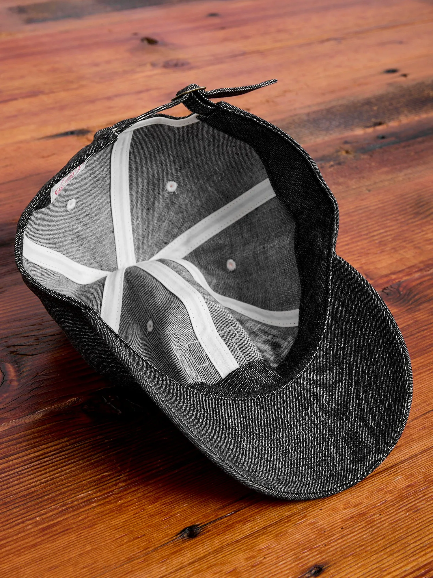 Patch Denim Baseball Cap in Black