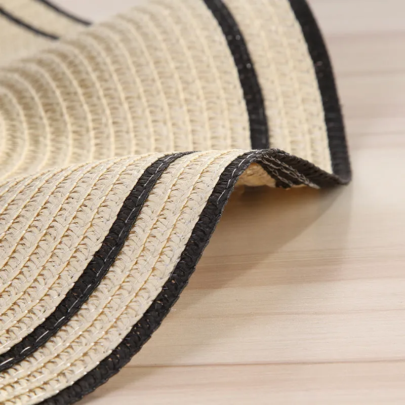 Paziye Big Brim Sun Hat with Wavy Bow Beach Hat