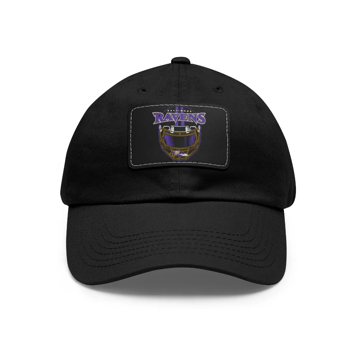 Ravens Helmet Dad Hat with Leather Patch