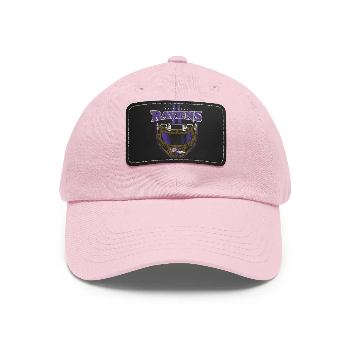 Ravens Helmet Dad Hat with Leather Patch