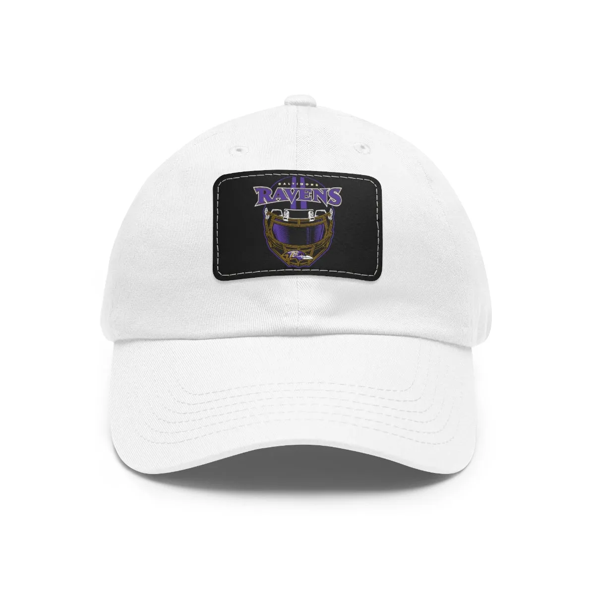 Ravens Helmet Dad Hat with Leather Patch
