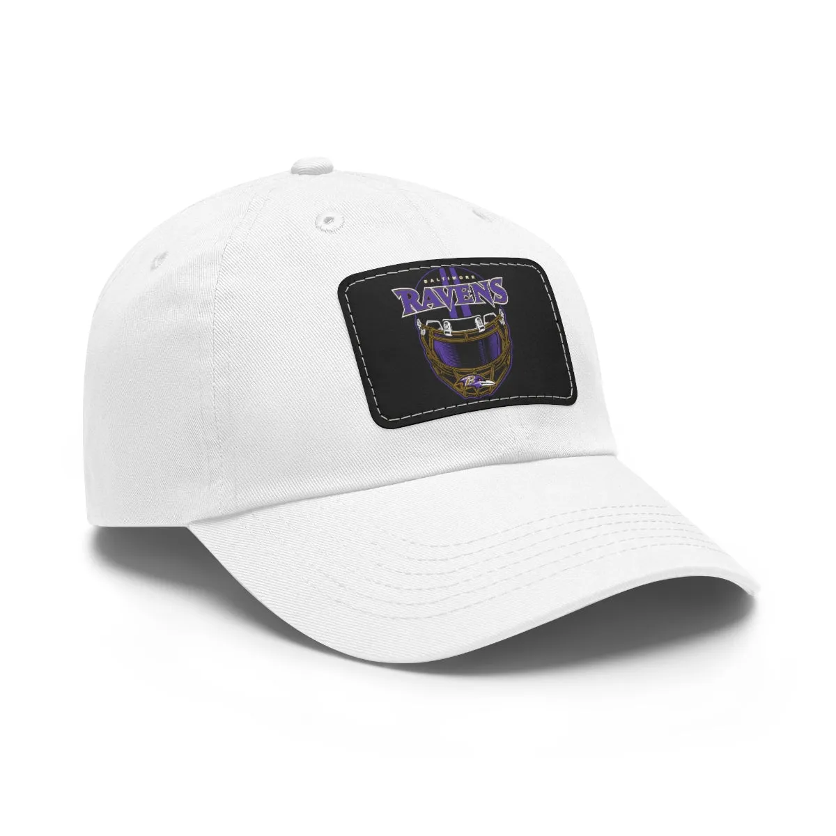 Ravens Helmet Dad Hat with Leather Patch