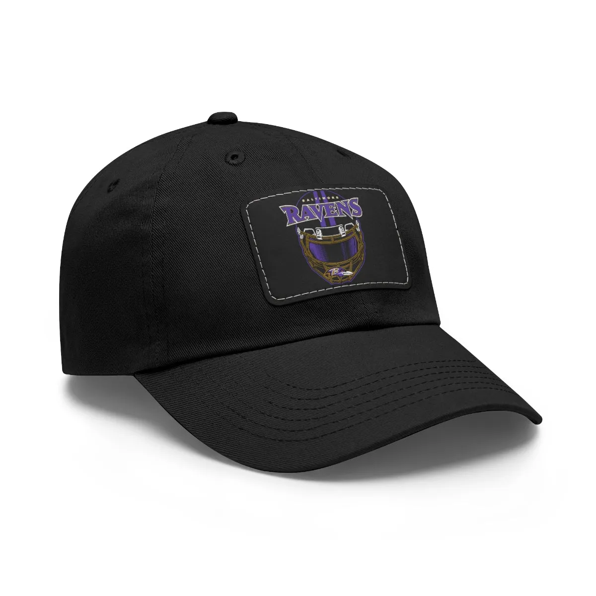 Ravens Helmet Dad Hat with Leather Patch