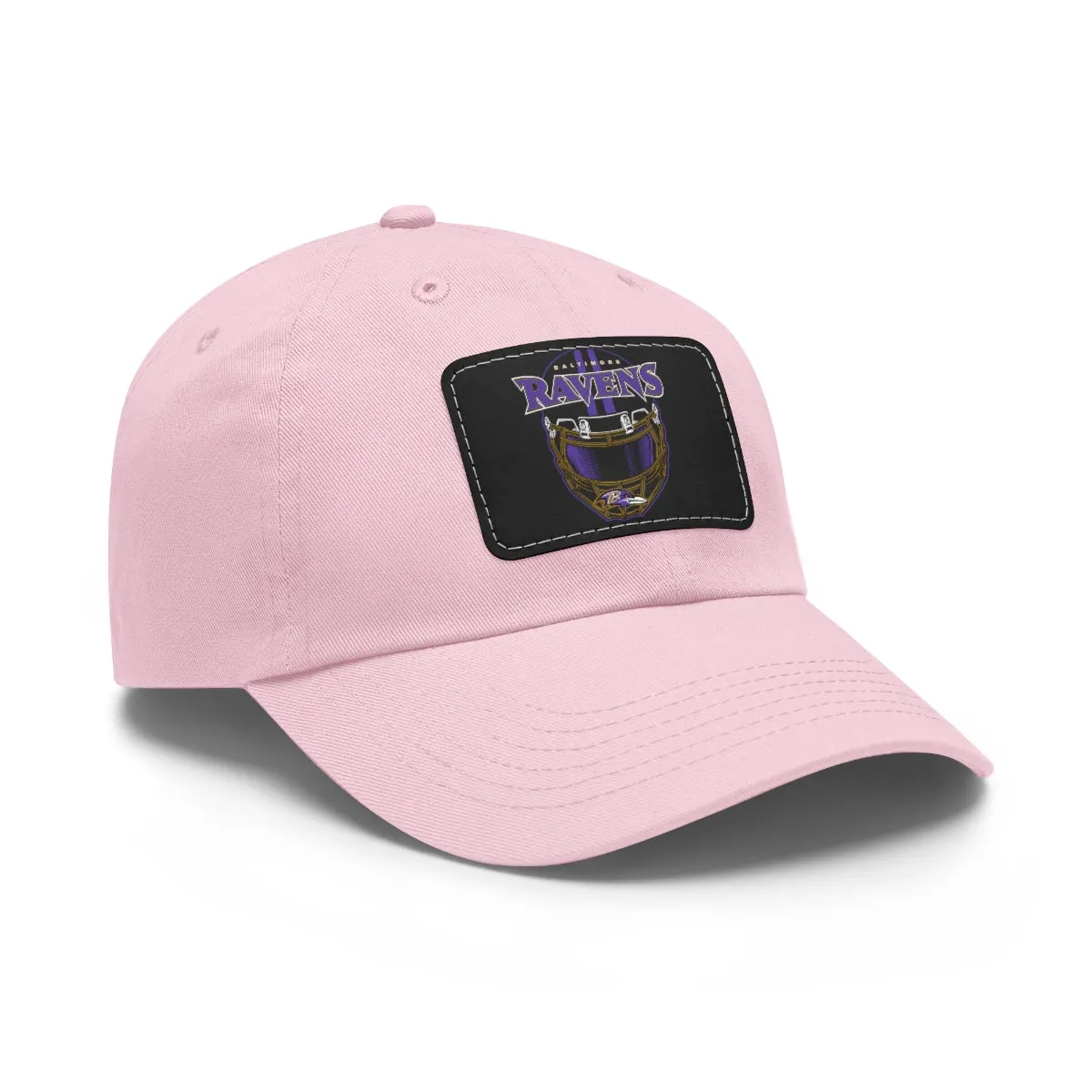 Ravens Helmet Dad Hat with Leather Patch