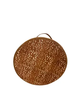 RUSTIC DEER PRINT COWHIDE HAT CASE