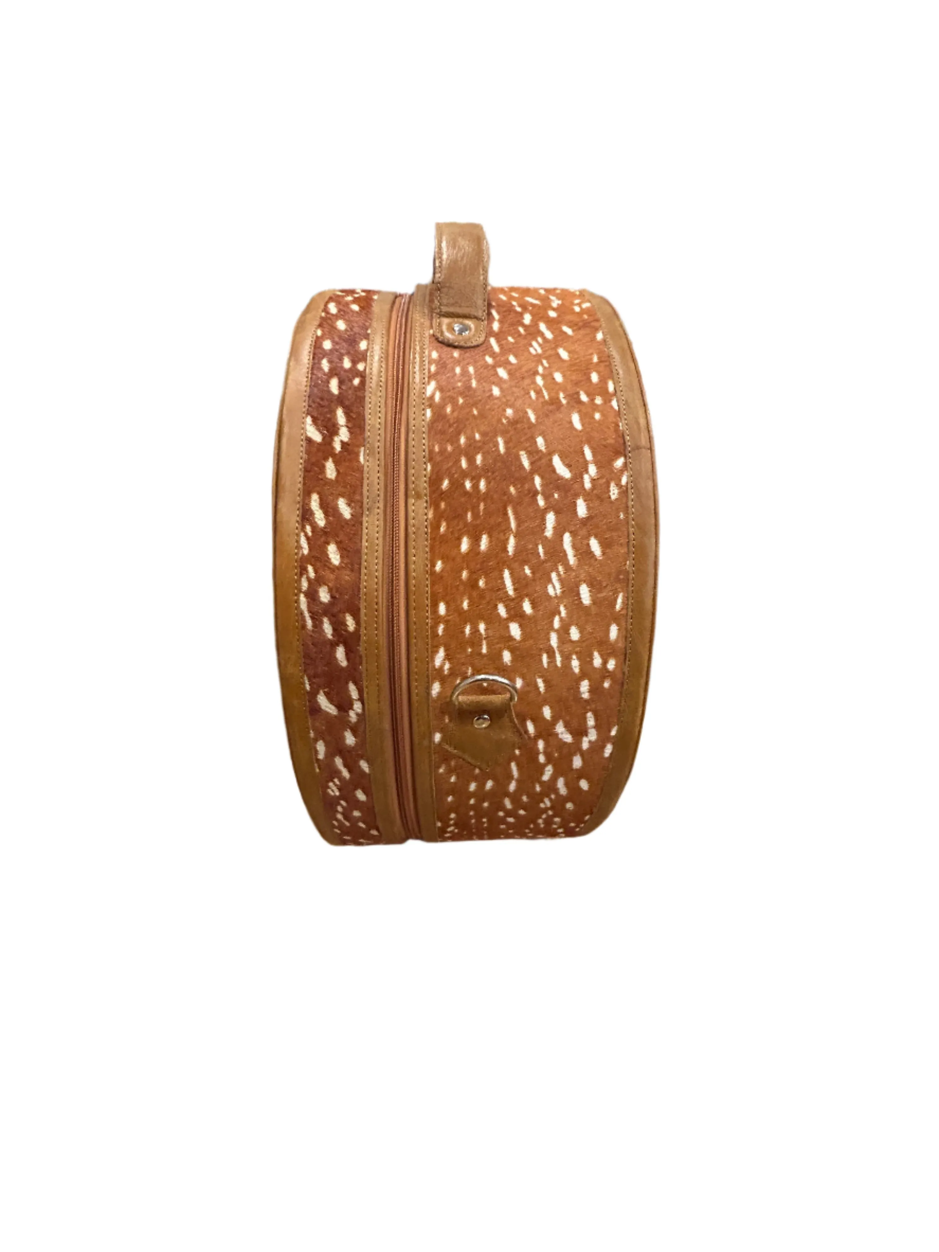 RUSTIC DEER PRINT COWHIDE HAT CASE