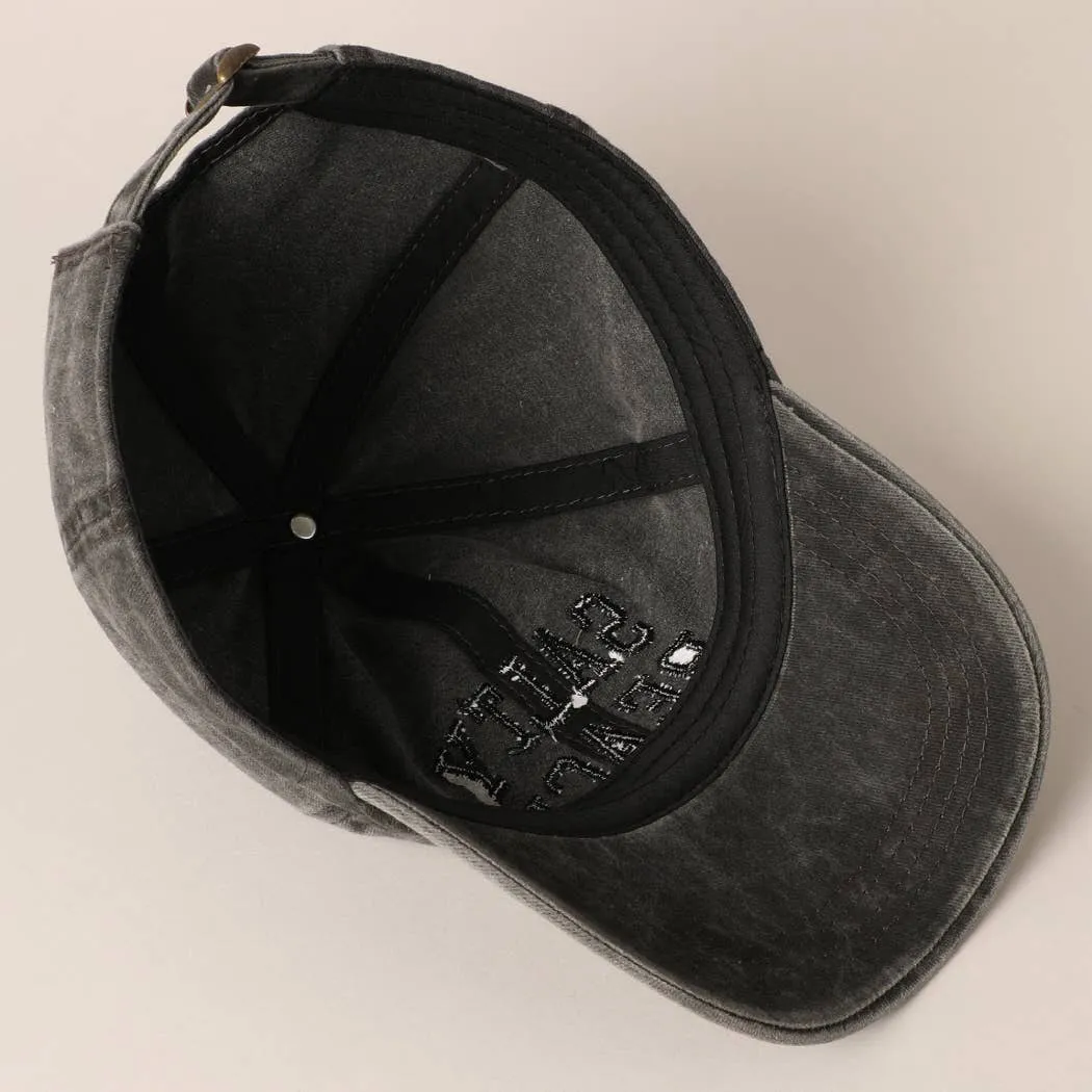 Salty Beach Text Embroidery Baseball Cap