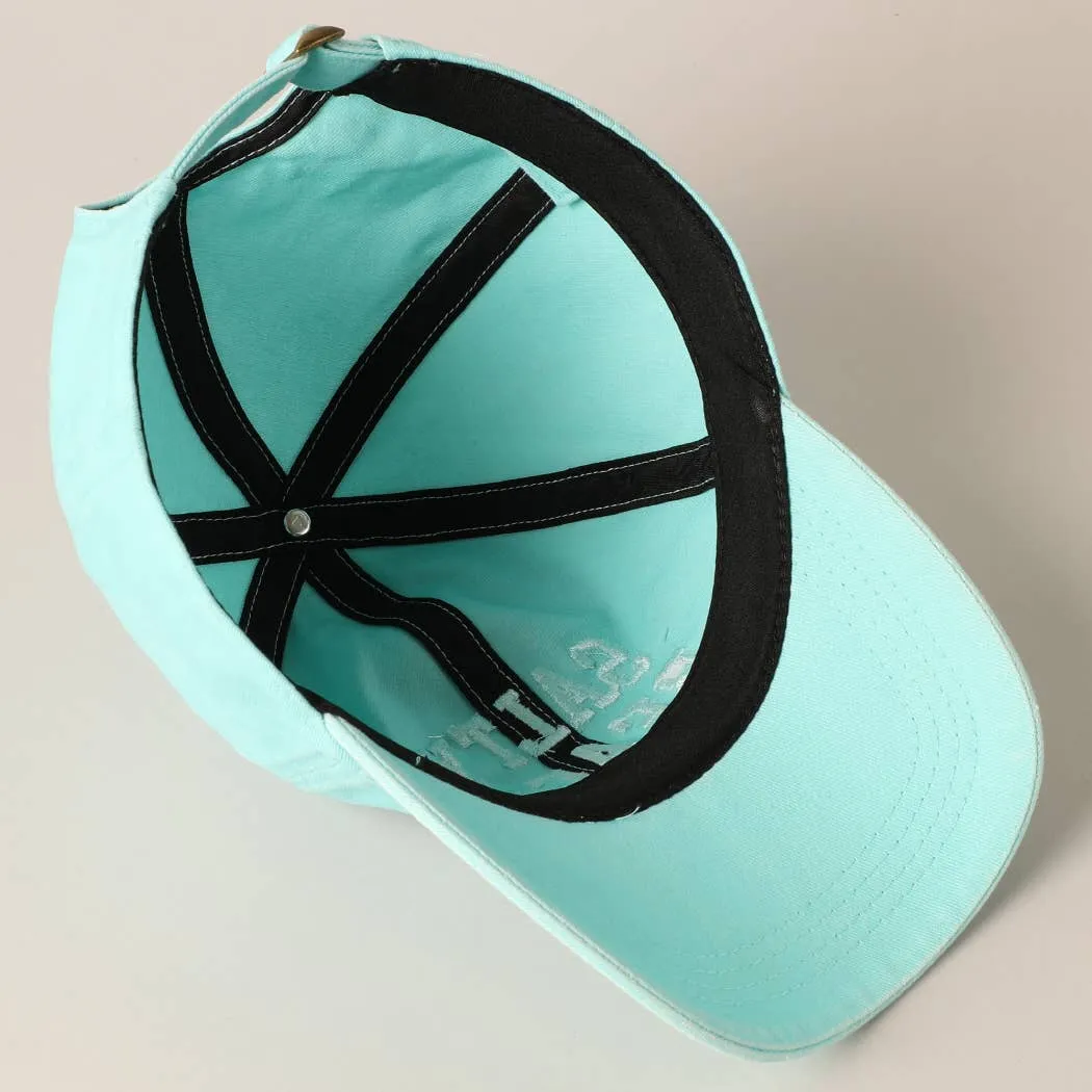 Salty Beach Text Embroidery Baseball Cap
