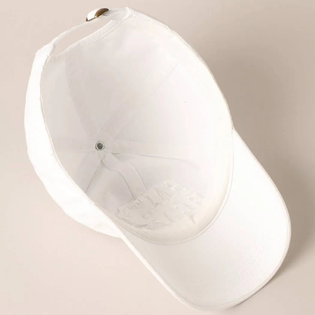 Salty Beach Text Embroidery Baseball Cap