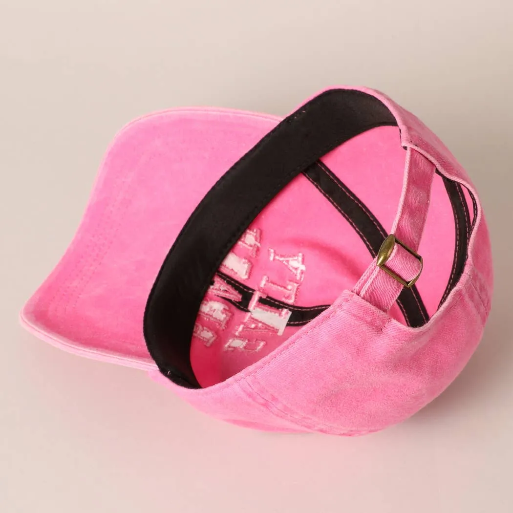 Salty Beach Text Embroidery Baseball Cap