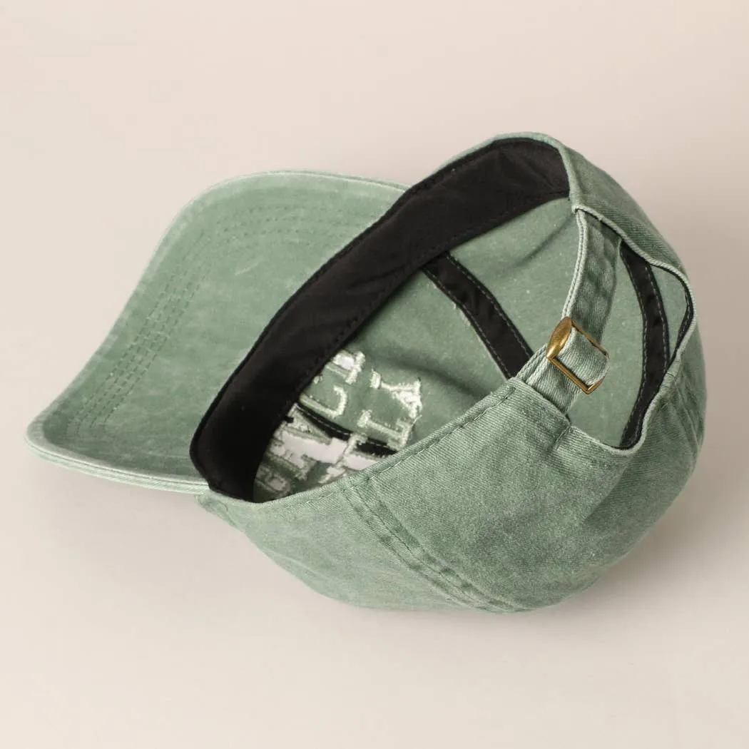 Salty Beach Text Embroidery Baseball Cap
