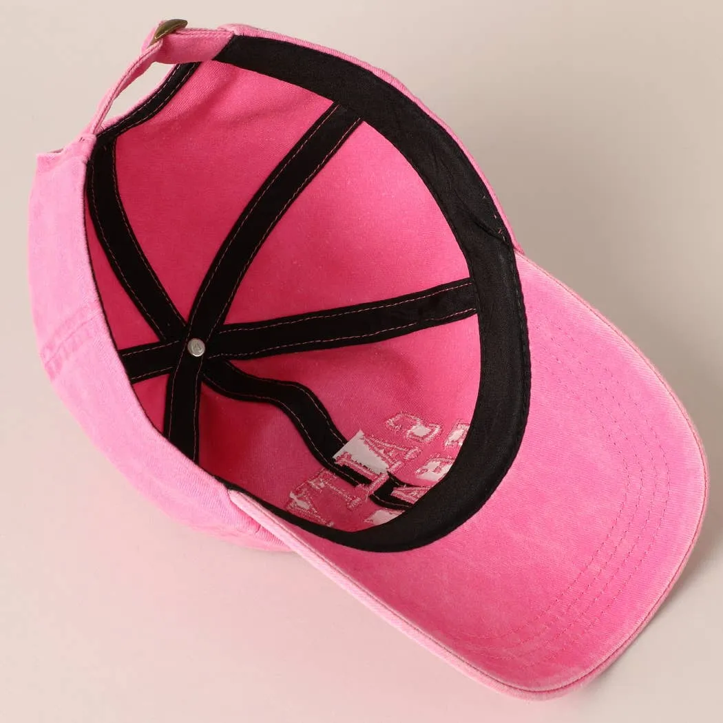 Salty Beach Text Embroidery Baseball Cap