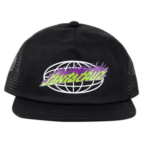 Santa Cruz - Global Flame Strip Youth Trucker Black