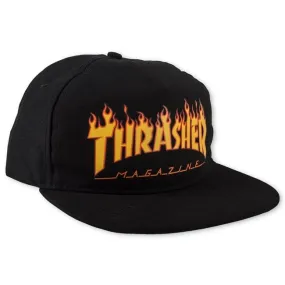 THRASHER Flame Logo Snapback (Black)