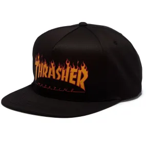 Thrasher - Flame Logo Structured Snapback Black
