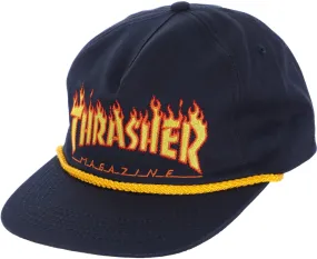 Thrasher - Flame Rope Snapback Navy