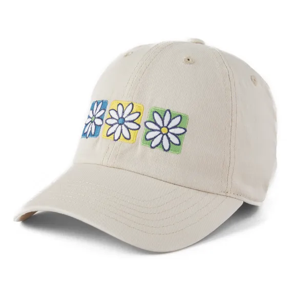 Three Boxed Daisies Chill Cap - Bone