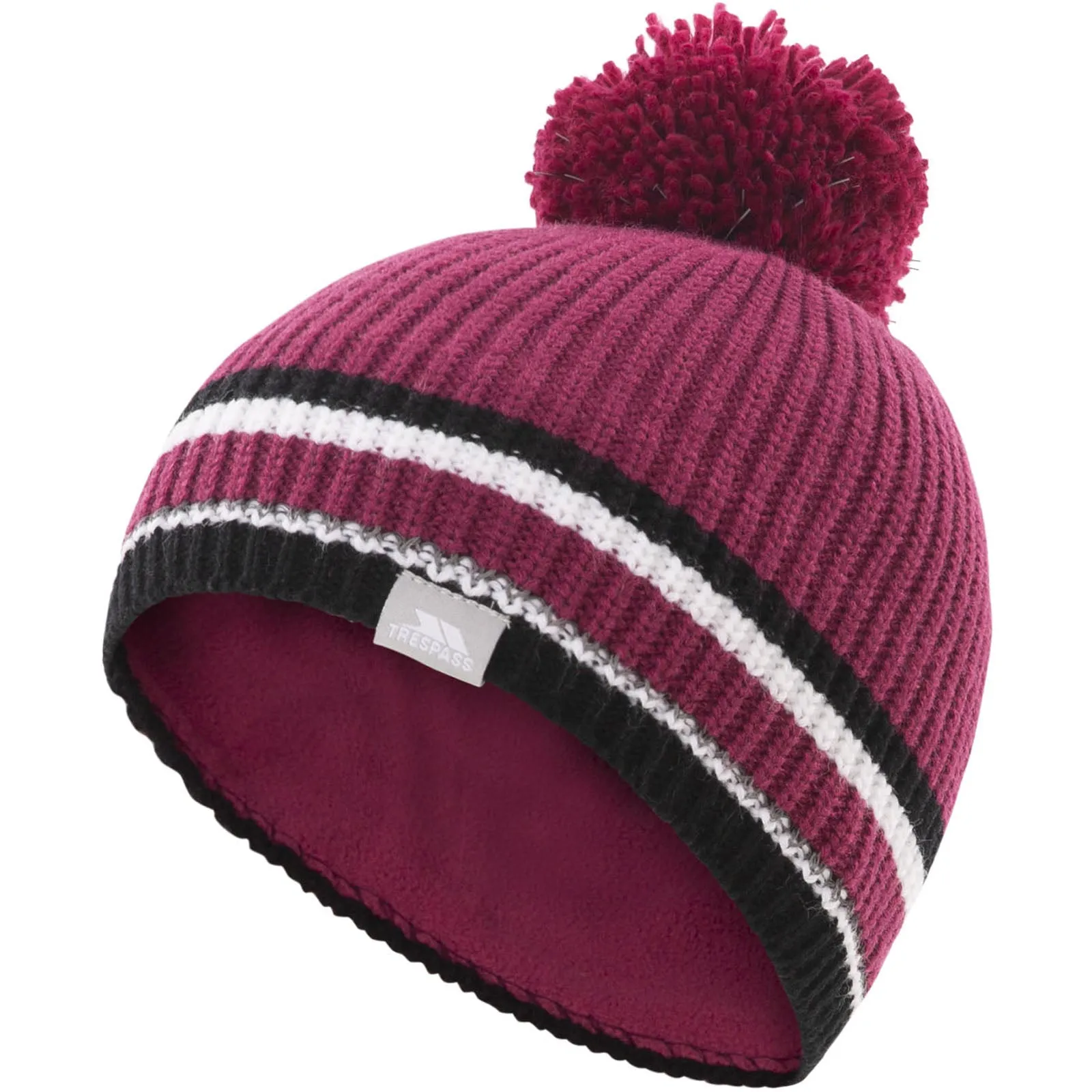 Trespass Kids Lit Fleece Lined Knitted Bobble Hat