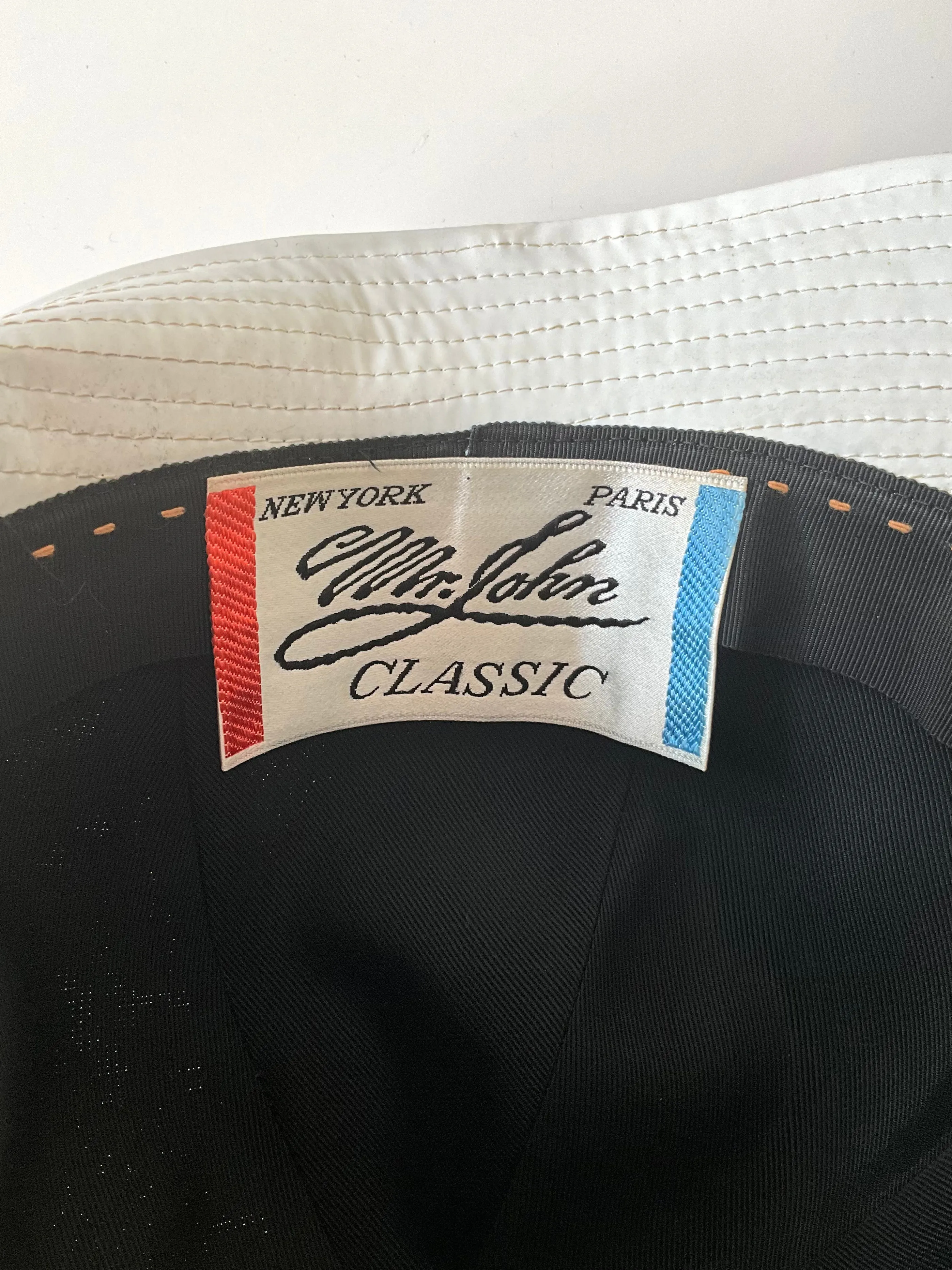 Vintage 1960s Mr.John Black and White Vinyl Mod Bucket Hat